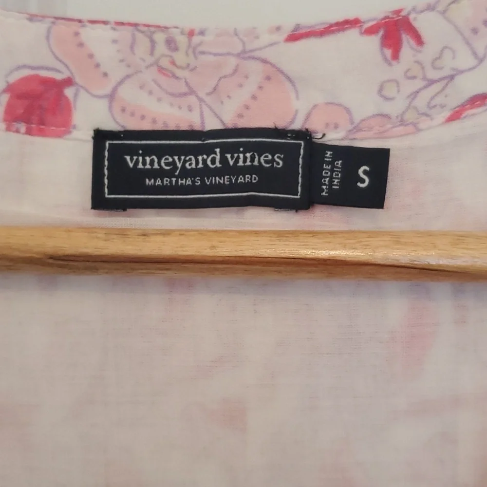 Vineyard Vines Nora Pintuck Dress, Size S, Pink, White & Purple - Picture 7 of 11